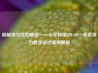 探秘浮与沉的秘密——小学科学STEAM一等奖浮力教学设计案例解析
