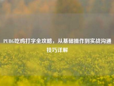 PUBG吃鸡打字全攻略，从基础操作到实战沟通技巧详解