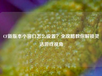 CF新版本小窗口怎么设置？全攻略教你解锁灵活游戏视角