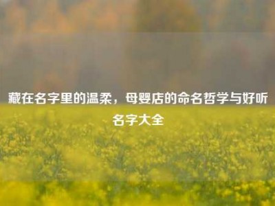 藏在名字里的温柔，母婴店的命名哲学与好听名字大全