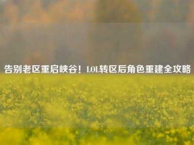 告别老区重启峡谷！LOL转区后角色重建全攻略