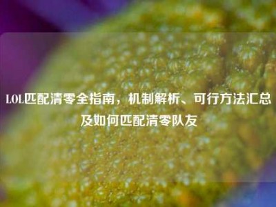 LOL匹配清零全指南，机制解析、可行方法汇总及如何匹配清零队友