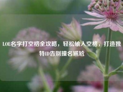 LOL名字打空格全攻略，轻松输入空格，打造独特ID告别撞名尴尬