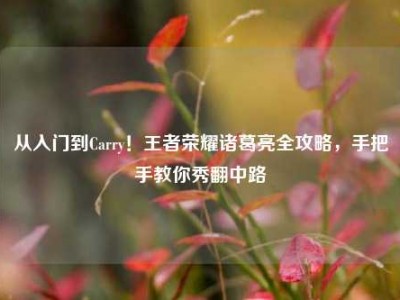 从入门到Carry！王者荣耀诸葛亮全攻略，手把手教你秀翻中路