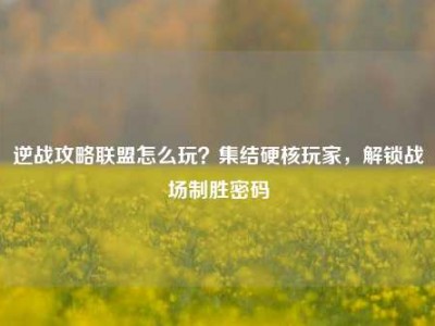逆战攻略联盟怎么玩？集结硬核玩家，解锁战场制胜密码