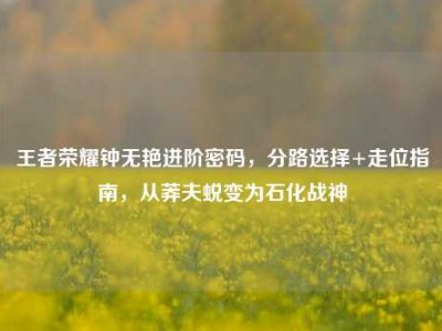 王者荣耀钟无艳进阶密码，分路选择+走位指南，从莽夫蜕变为石化战神
