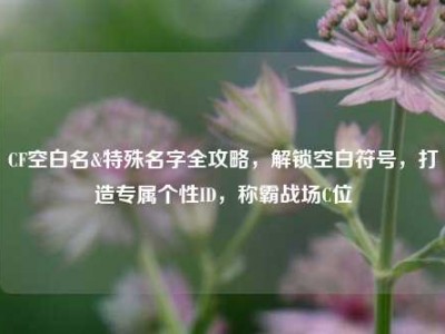 CF空白名&特殊名字全攻略，解锁空白符号，打造专属个性ID，称霸战场C位