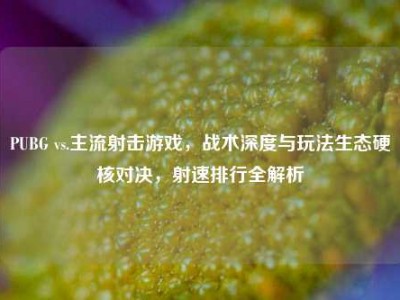 PUBG vs.主流射击游戏，战术深度与玩法生态硬核对决，射速排行全解析