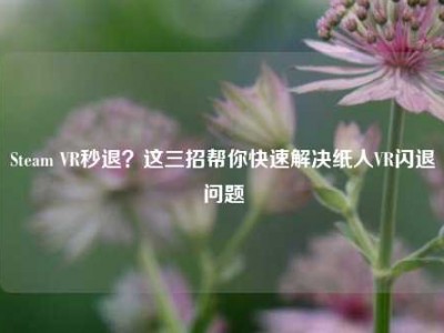 Steam VR秒退？这三招帮你快速解决纸人VR闪退问题