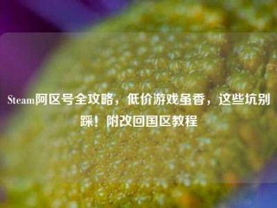 Steam阿区号全攻略，低价游戏虽香，这些坑别踩！附改回国区教程