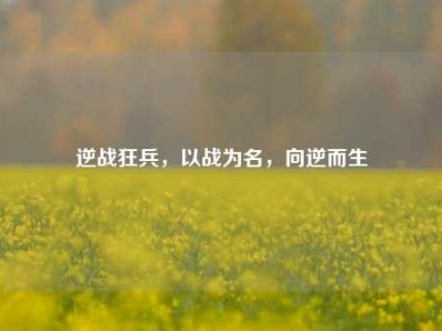 逆战狂兵，以战为名，向逆而生