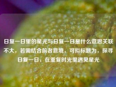 日复一日里的星光与日复一日是什么意思关联不大，若需结合前者意境，可拟标题为，探寻日复一日，在重复时光里遇见星光