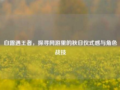 白露遇王者，探寻网游里的秋日仪式感与角色战技