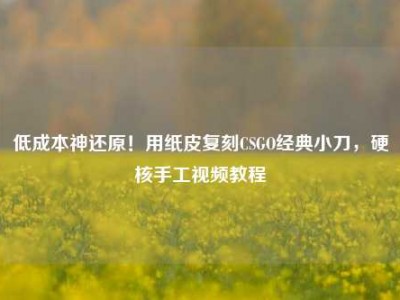 低成本神还原！用纸皮复刻CSGO经典小刀，硬核手工视频教程