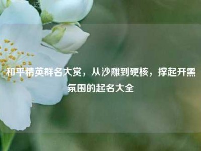 和平精英群名大赏，从沙雕到硬核，撑起开黑氛围的起名大全
