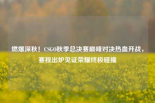 燃爆深秋！CSGO秋季总决赛巅峰对决热血开战，赛程出炉见证荣耀终极碰撞