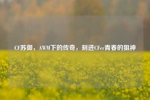 CF苏御,AWM下的传奇,刻进CFer青春的狙神