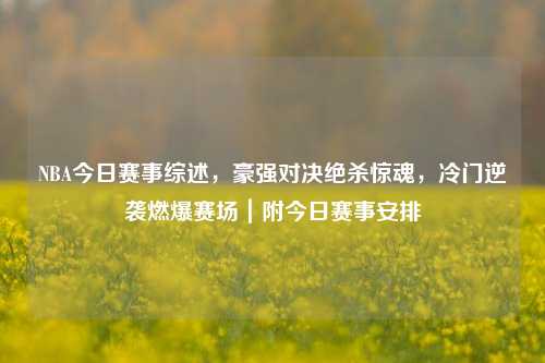 NBA今日赛事综述,豪强对决绝杀惊魂,冷门逆袭燃爆赛场|附今日赛事安排
