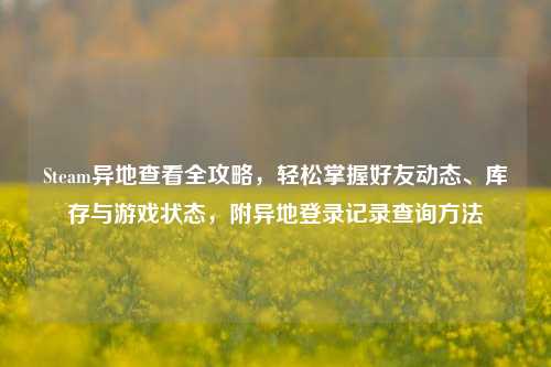 Steam异地查看全攻略，轻松掌握好友动态、库存与游戏状态，附异地登录记录查询方法