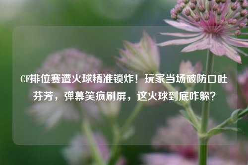 CF排位赛遭火球精准锁炸！玩家当场破防口吐芬芳，弹幕笑疯刷屏，这火球到底咋躲？