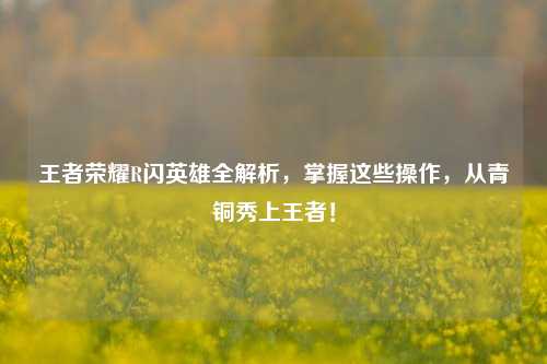 王者荣耀R闪英雄全解析，掌握这些操作，从青铜秀上王者！