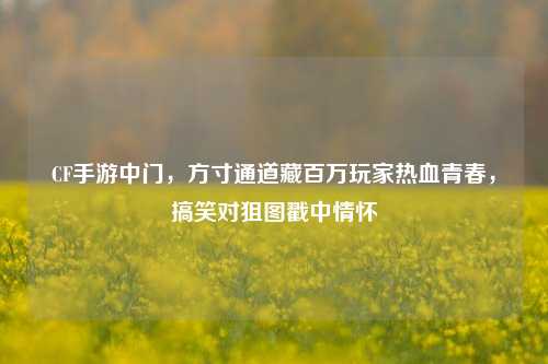 CF手游中门,方寸通道藏百万玩家热血青春,搞笑对狙图戳中情怀
