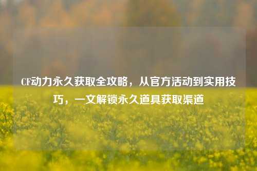 CF动力永久获取全攻略，从官方活动到实用技巧，一文解锁永久道具获取渠道