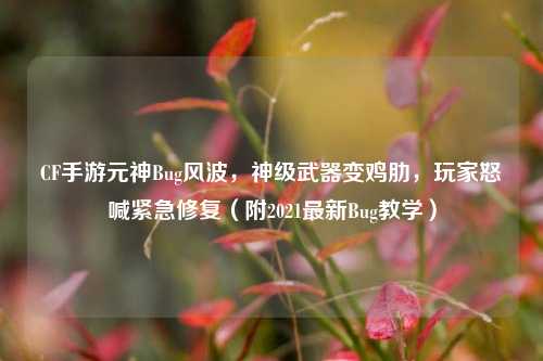 CF手游元神Bug风波，神级武器变鸡肋，玩家怒喊紧急修复（附2021最新Bug教学）