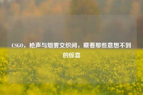 CSGO,枪声与烟雾交织间,藏着那些意想不到的惊喜