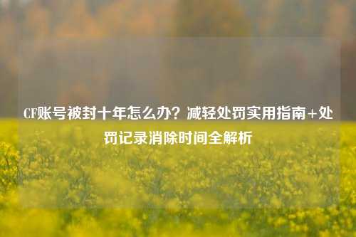 CF账号被封十年怎么办?减轻处罚实用指南+处罚记录消除时间全解析