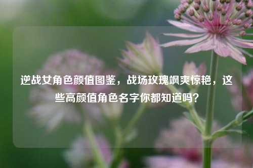 逆战女角色颜值图鉴，战场玫瑰飒爽惊艳，这些高颜值角色名字你都知道吗？