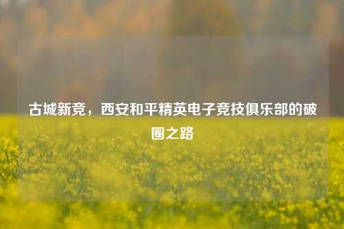 古城新竞，西安和平精英电子竞技俱乐部的破圈之路