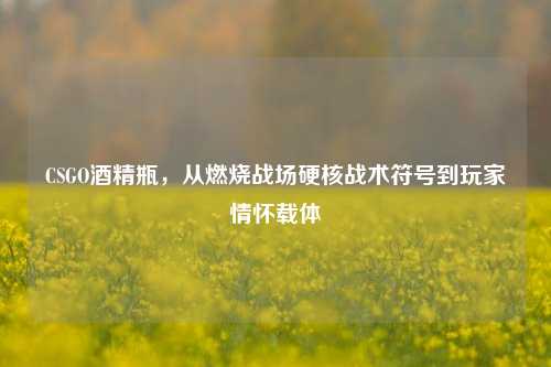 CSGO酒精瓶，从燃烧战场硬核战术符号到玩家情怀载体