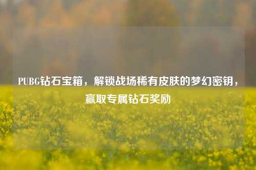 PUBG钻石宝箱，解锁战场稀有皮肤的梦幻密钥，赢取专属钻石奖励