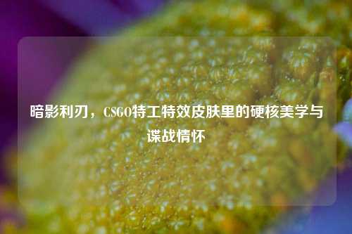 暗影利刃，CSGO特工特效皮肤里的硬核美学与谍战情怀