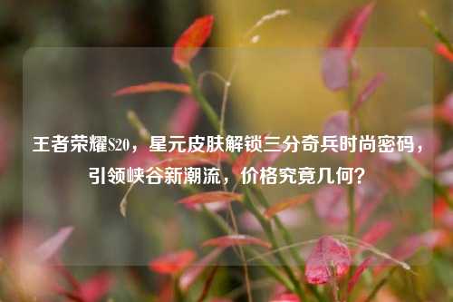 王者荣耀S20，星元皮肤解锁三分奇兵时尚密码，引领峡谷新潮流，价格究竟几何？