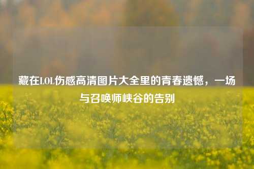 藏在LOL伤感高清图片大全里的青春遗憾,一场与召唤师峡谷的告别