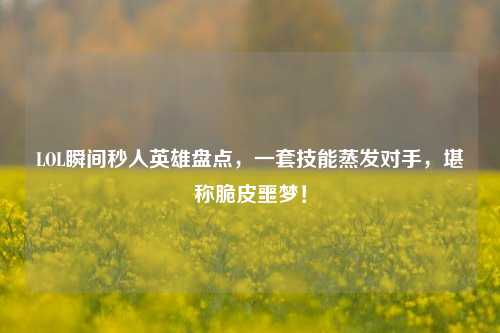 LOL瞬间秒人英雄盘点，一套技能蒸发对手，堪称脆皮噩梦！