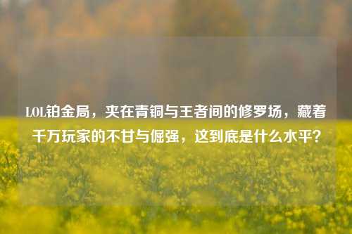 LOL铂金局，夹在青铜与王者间的修罗场，藏着千万玩家的不甘与倔强，这到底是什么水平？