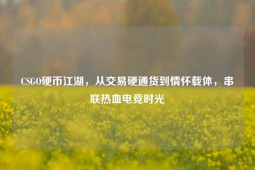 CSGO硬币江湖,从交易硬通货到情怀载体,串联热血电竞时光