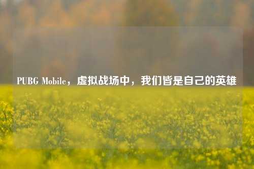 PUBG Mobile,虚拟战场中,我们皆是自己的英雄