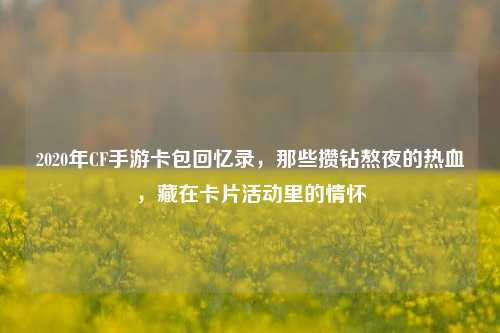 2020年CF手游卡包回忆录,那些攒钻熬夜的热血,藏在卡片活动里的情怀