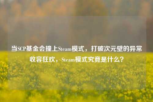 当SCP基金会撞上Steam模式,打破次元壁的异常收容狂欢,Steam模式究竟是什么?
