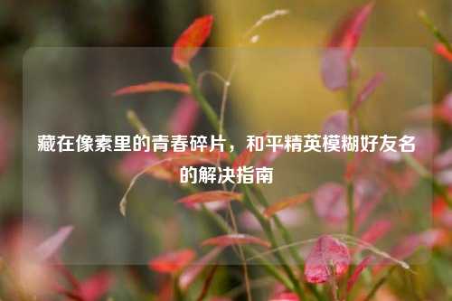 藏在像素里的青春碎片，和平精英模糊好友名的解决指南