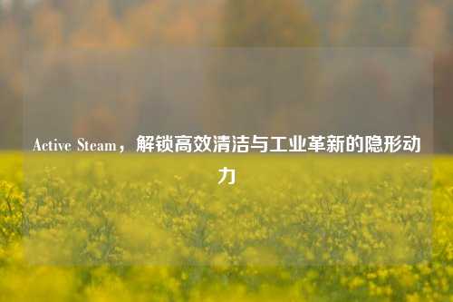 Active Steam，解锁高效清洁与工业革新的隐形动力