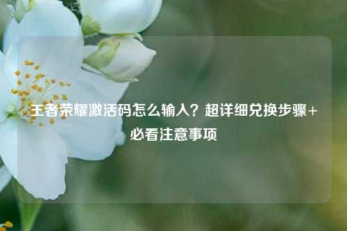 王者荣耀激活码怎么输入？超详细兑换步骤+必看注意事项