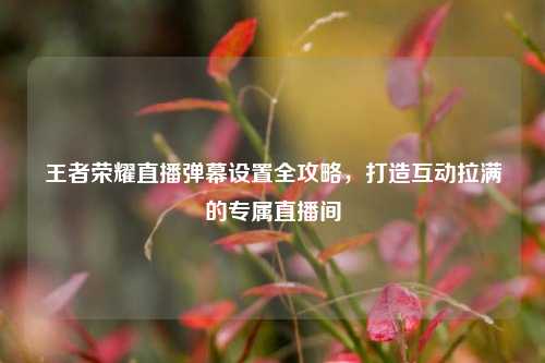 王者荣耀直播弹幕设置全攻略，打造互动拉满的专属直播间