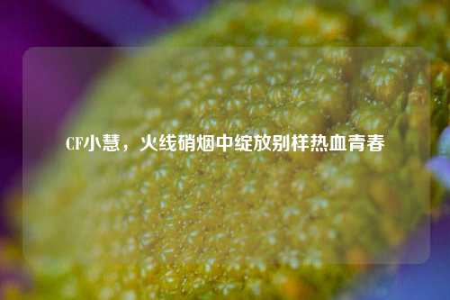 CF小慧，火线硝烟中绽放别样热血青春
