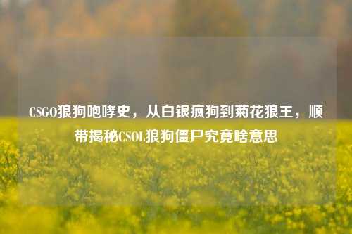 CSGO狼狗咆哮史，从白银疯狗到菊花狼王，顺带揭秘CSOL狼狗僵尸究竟啥意思