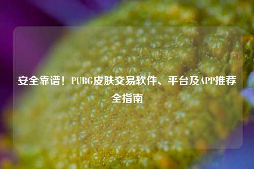 安全靠谱！PUBG皮肤交易软件、平台及APP推荐全指南